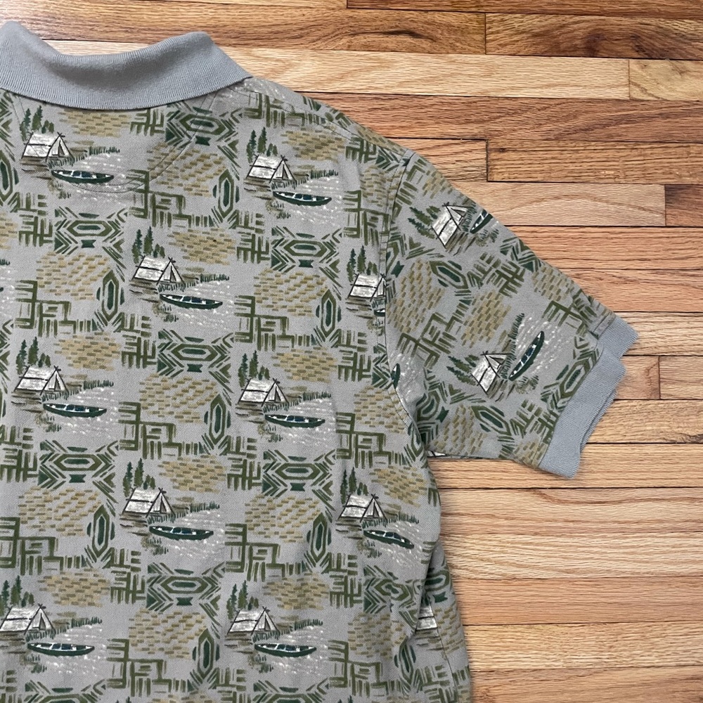 WOOLRICH Cotton Camping Theme Polo Shirt - Picture 10 of 12